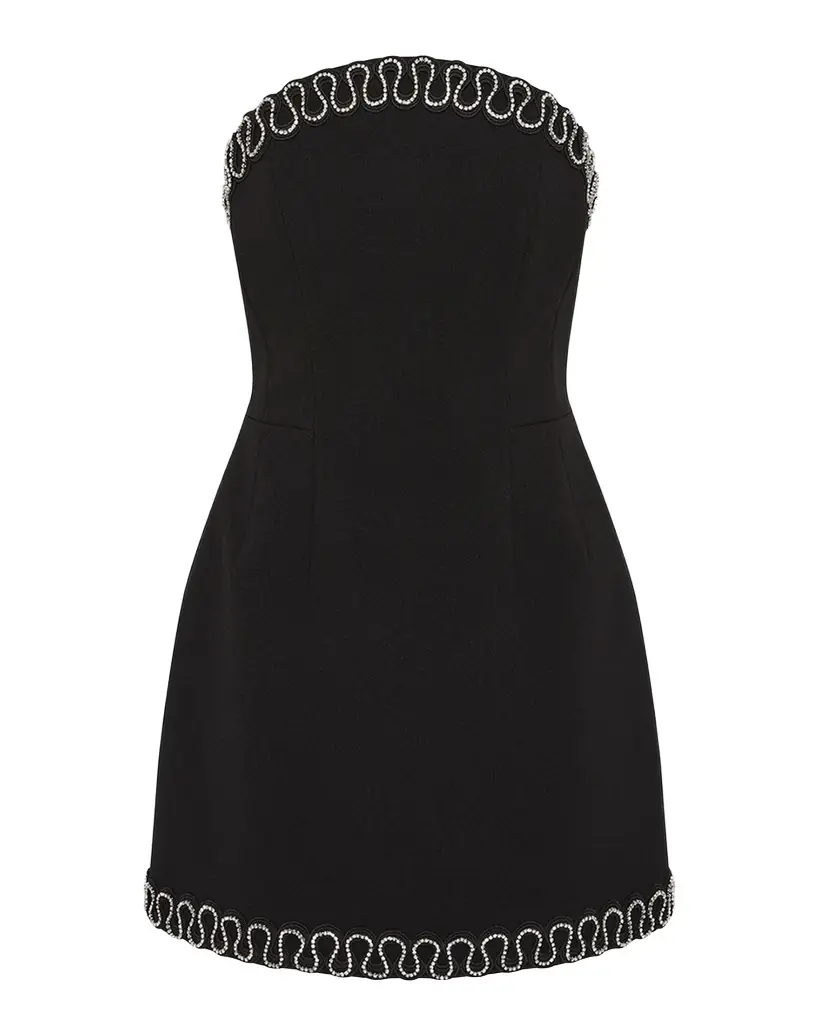 REBECCA VALLANCE Nyx Bonded Crepe Strapless Mini Dress