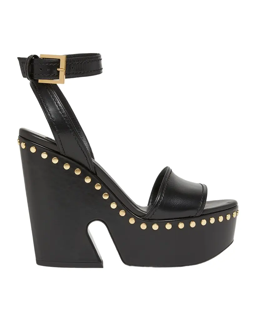 Givenchy 95mm Platform Leather Clog Sandals