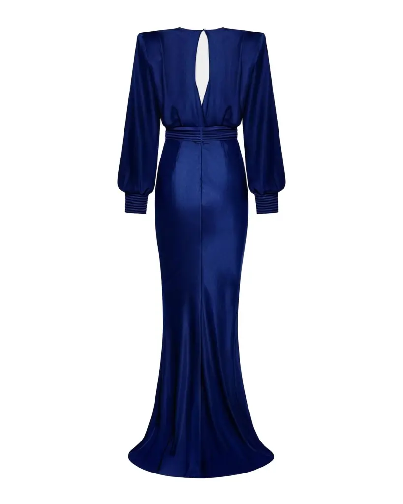 ZHIVAGO Betsy Satin Long-Sleeve Gown