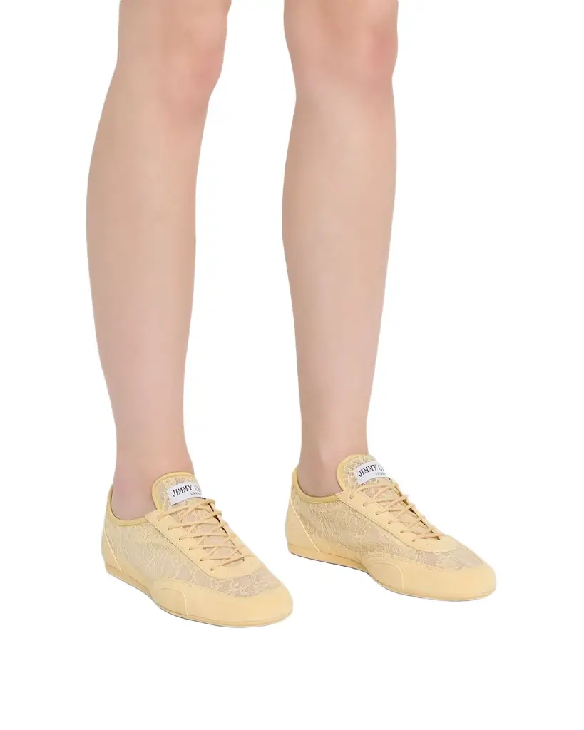 Jimmy Choo Sunny Floral Lace and Mixed Leather Trainers