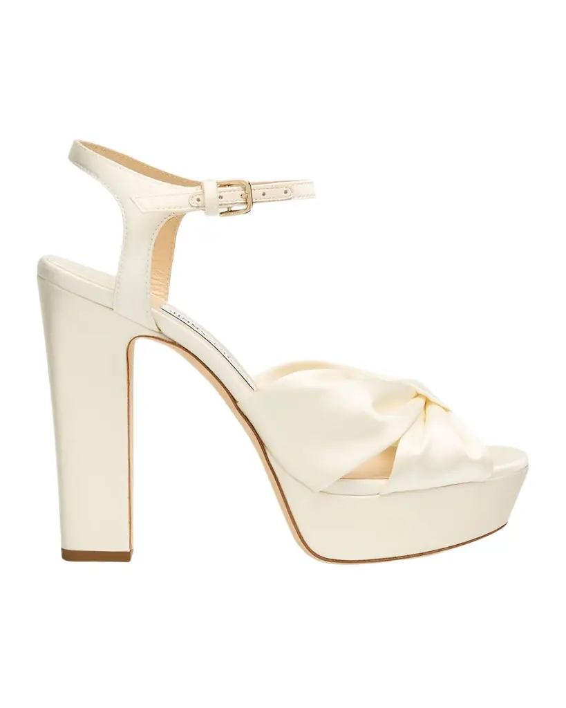Jimmy Choo 120mm Heloise Satin Platform Sandals