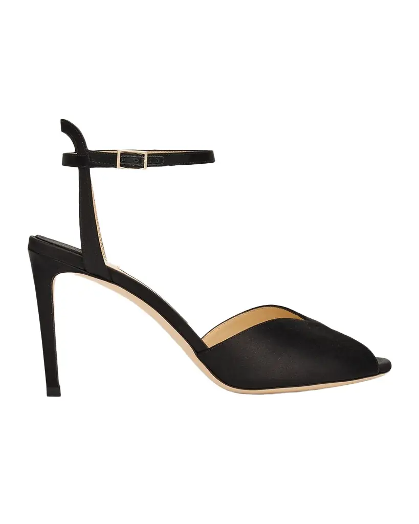 Jimmy Choo Sacora 85 Satin Ankle-Strap Sandals