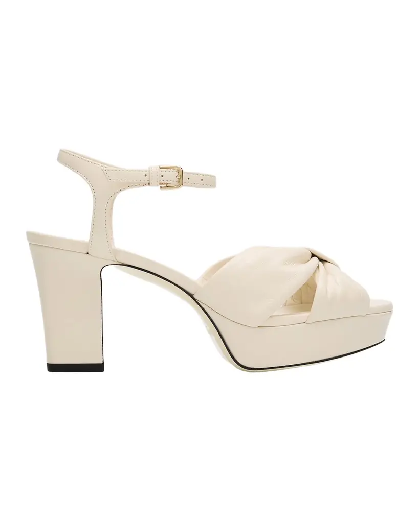 Jimmy Choo 80mm Heloise Leather Platform Sandals