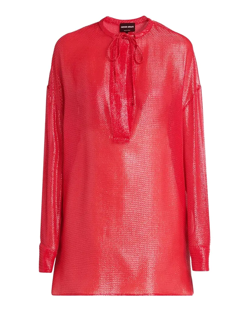 Giorgio Armani Oversized Shiny Silk-Blend Tunic