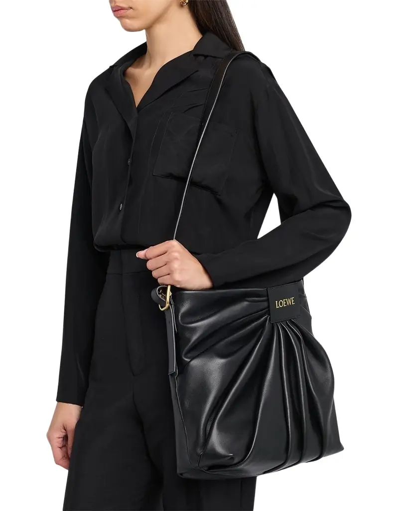 Loewe Pleated Tote Bag in Leather