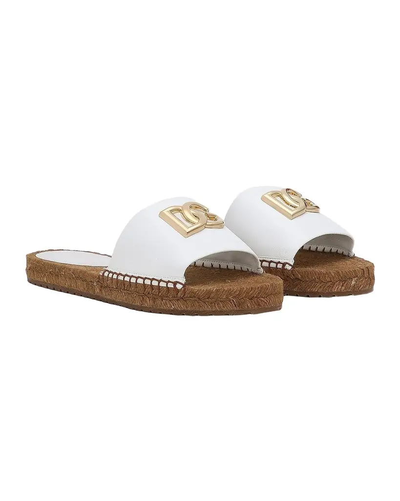 Dolce & Gabbana DG Medallion Napa Espadrille Sandals