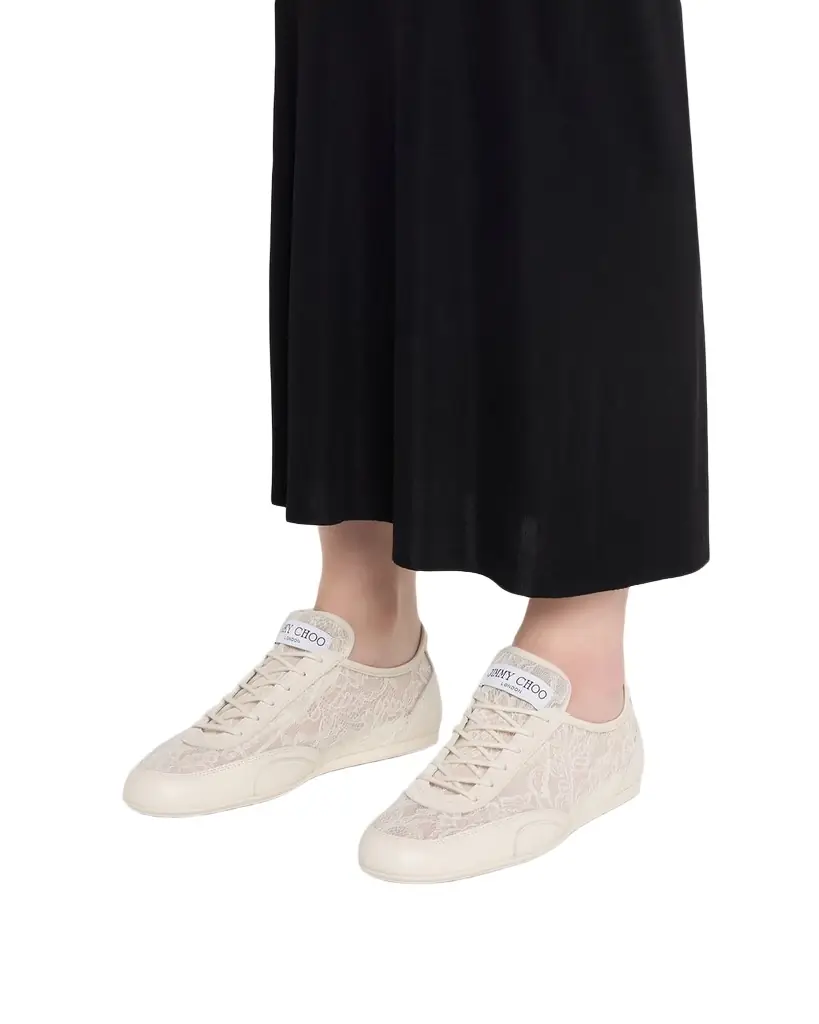 Jimmy Choo Sunny Floral Lace and Leather Low-Top Sneakers