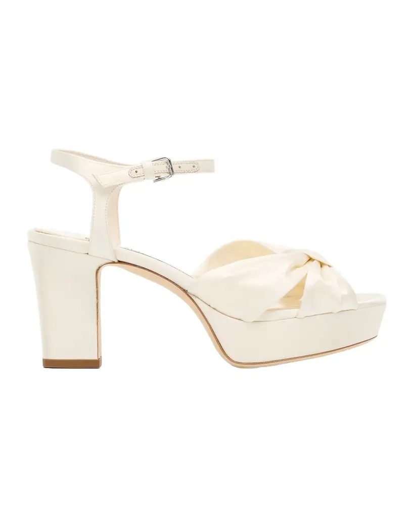 Jimmy Choo 80mm Heloise Satin Platform Sandals