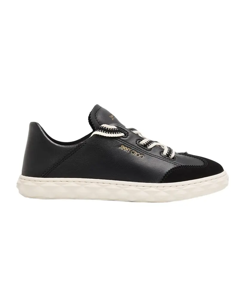 Jimmy Choo Diamond Light Flex Mixed Leather Low-Top Sneakers