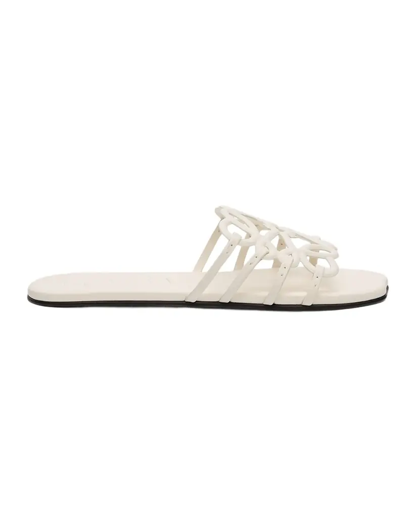 Loewe x Paula 's Ibiza Petal Leather Anagram Slide Sandals