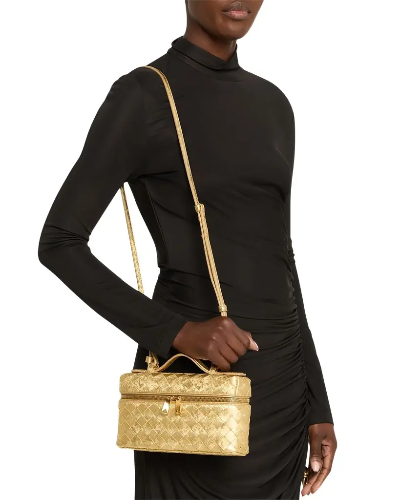 Bottega Veneta Bang Bang Laminated Leather Vanity Crossbody Bag