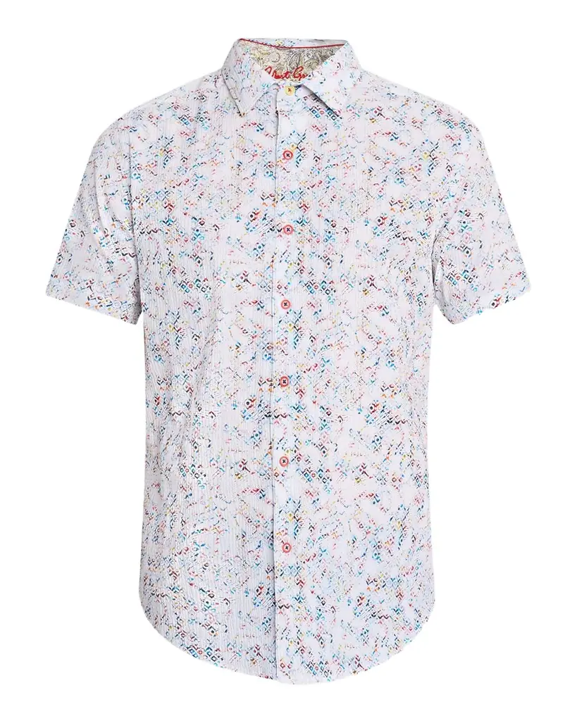 Robert Graham Men 's Elgar Seersucker Short-Sleeve Shirt