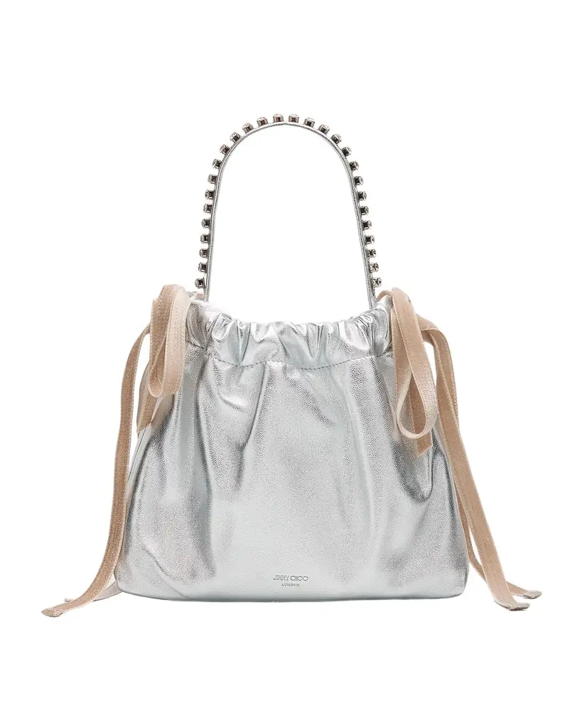 Jimmy Choo Mini Metallic Leather Top-Handle Bag