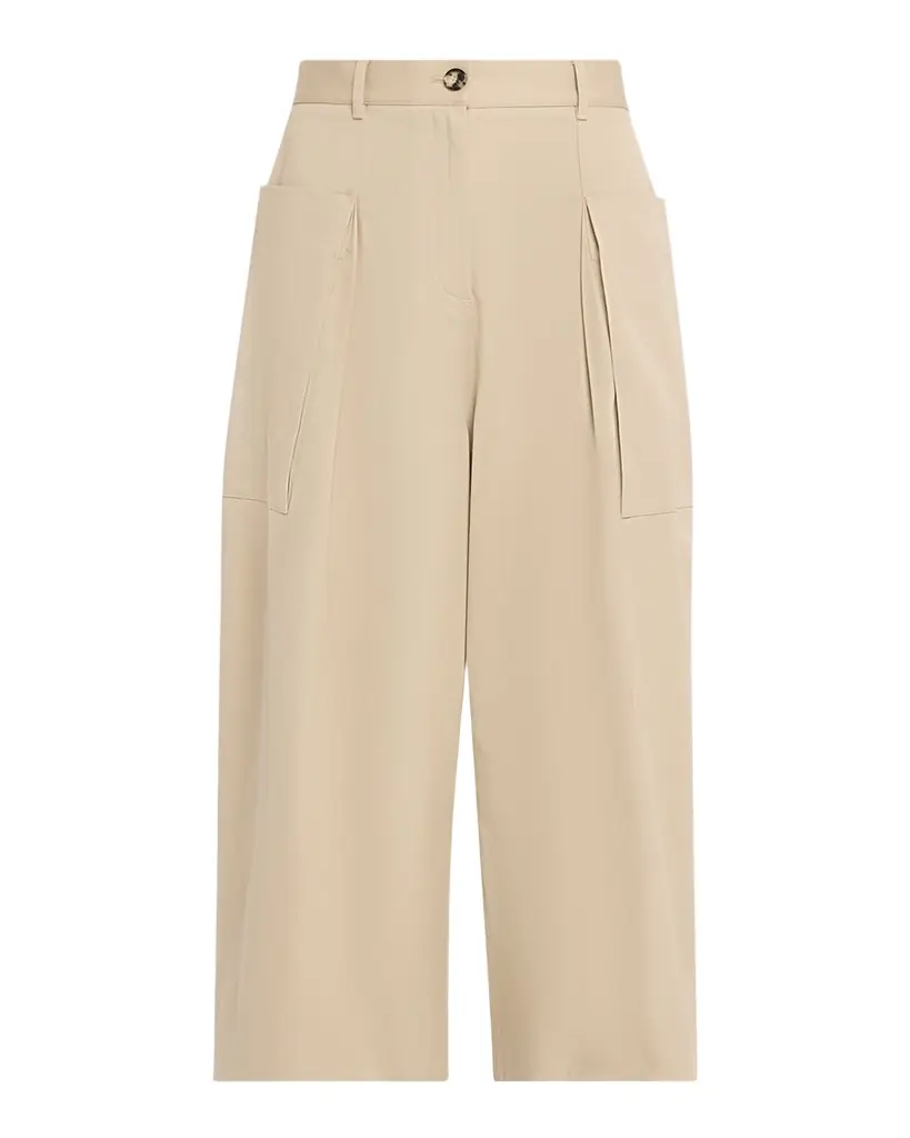 Loewe Pleated Wide-Leg Cropped Trousers