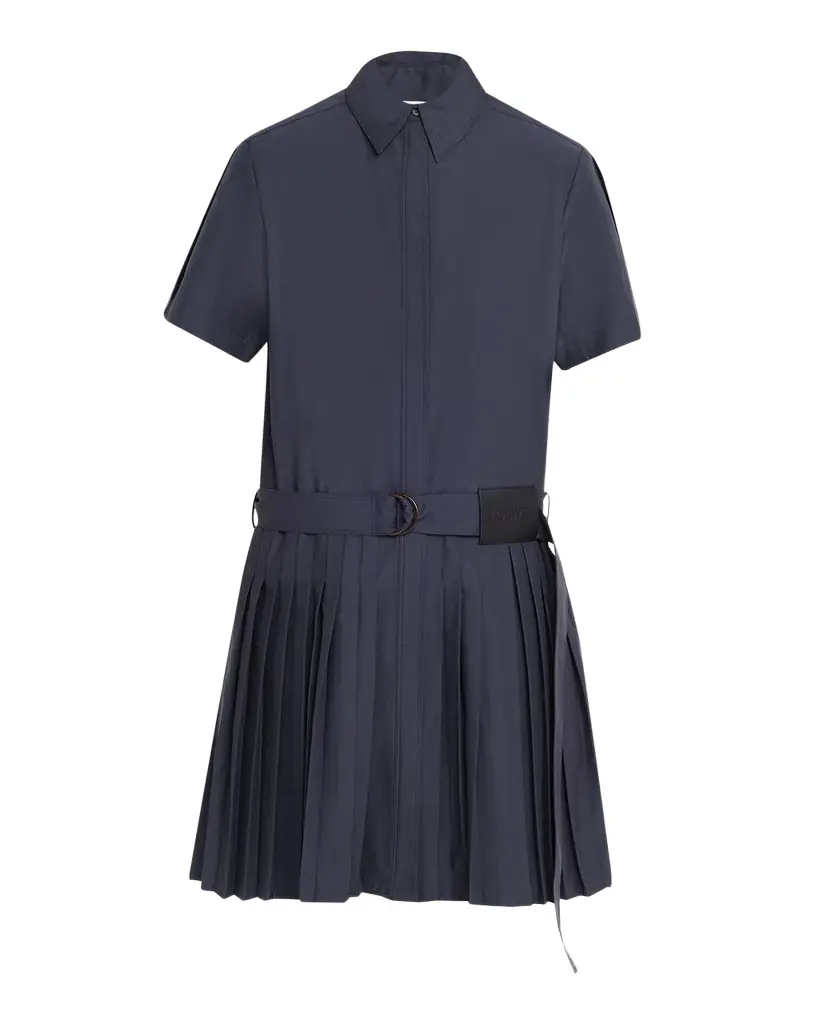 Loewe Belted Pleated Mini Shirtdress