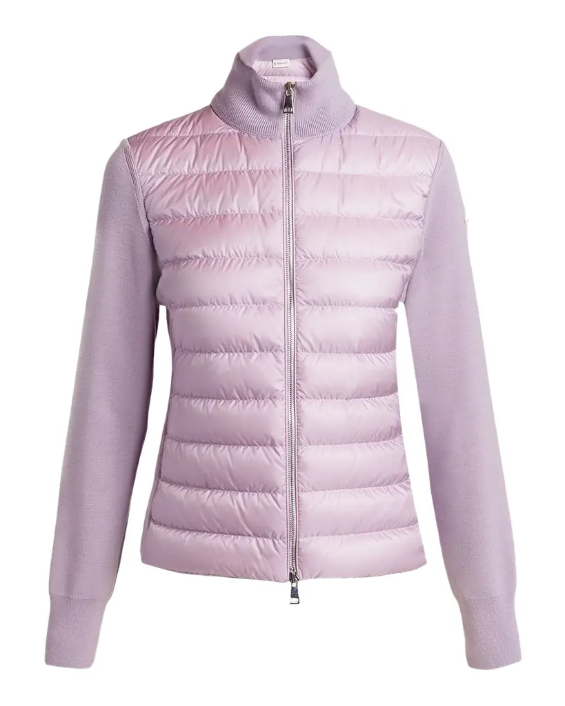 Moncler Padded Wool Zip-Up Cardigan