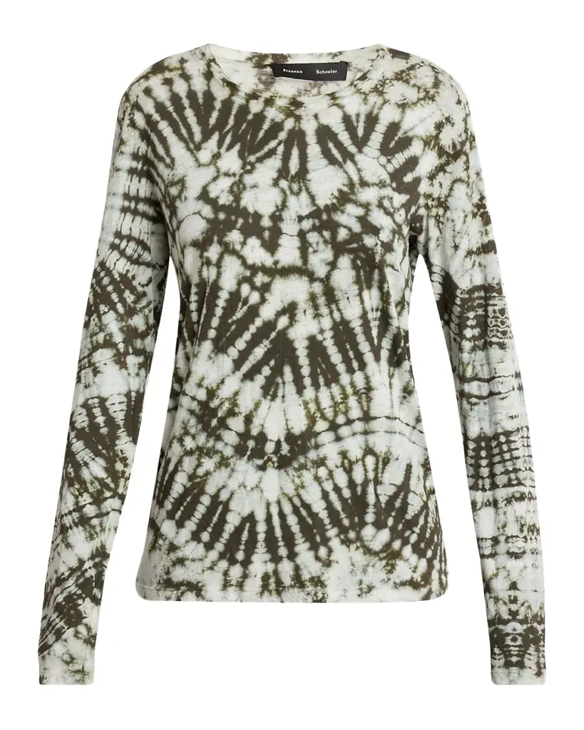 Proenza Schouler Mia Long-Sleeve Tie Dye Top