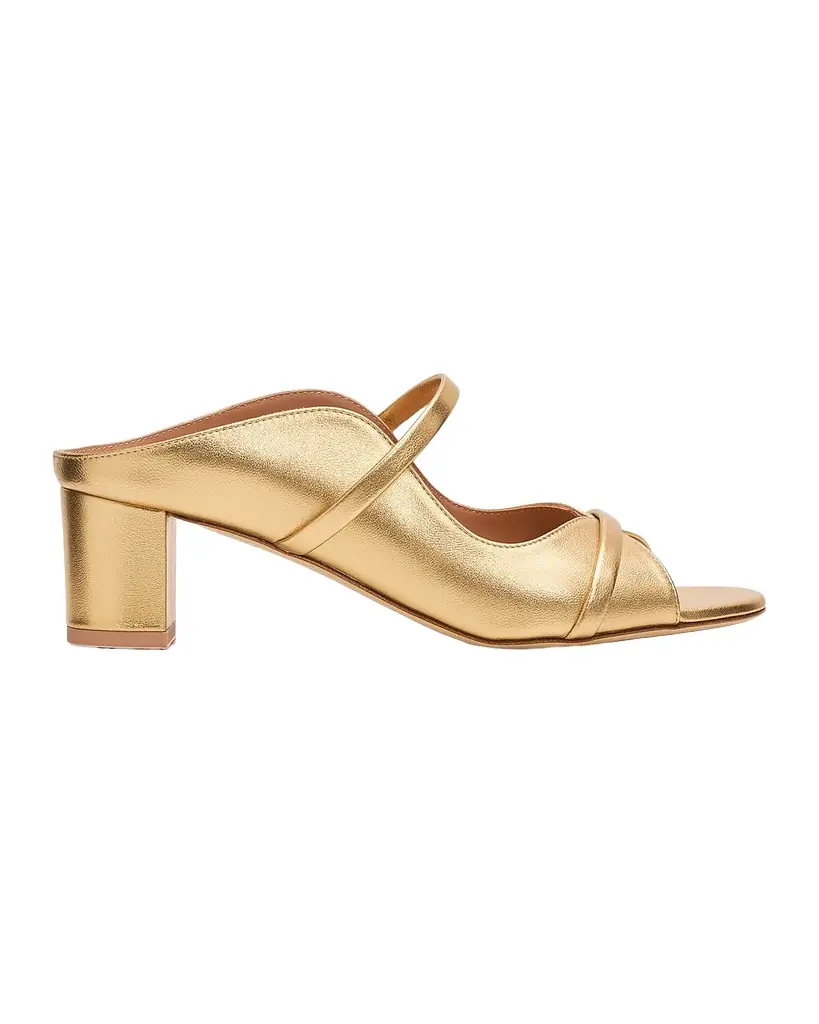 Malone Souliers 45mm Norah Metallic Leather Mule Sandals
