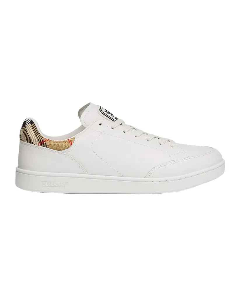 Burberry Men 's Set Leather & Check Low-Top Sneakers
