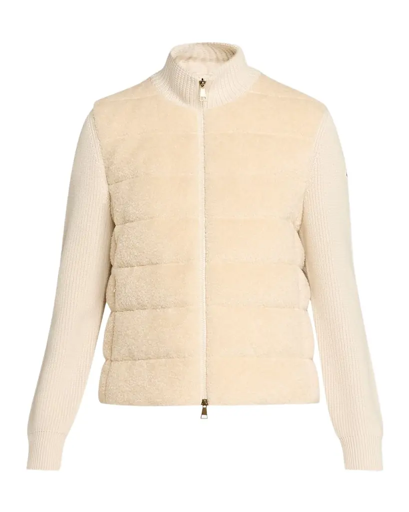 Moncler Padded Teddy & Wool Cardigan