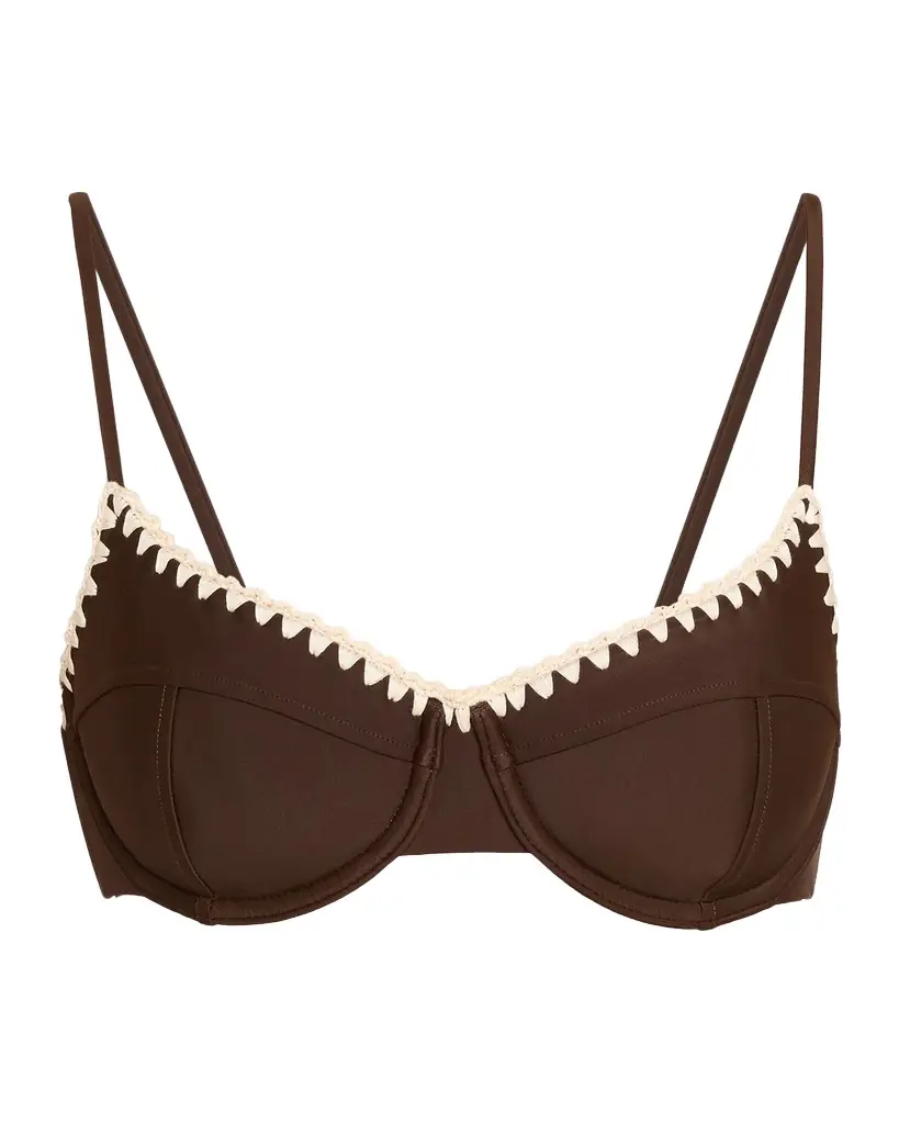 Ramy Brook Emmeline Crochet-Trim Bikini Top