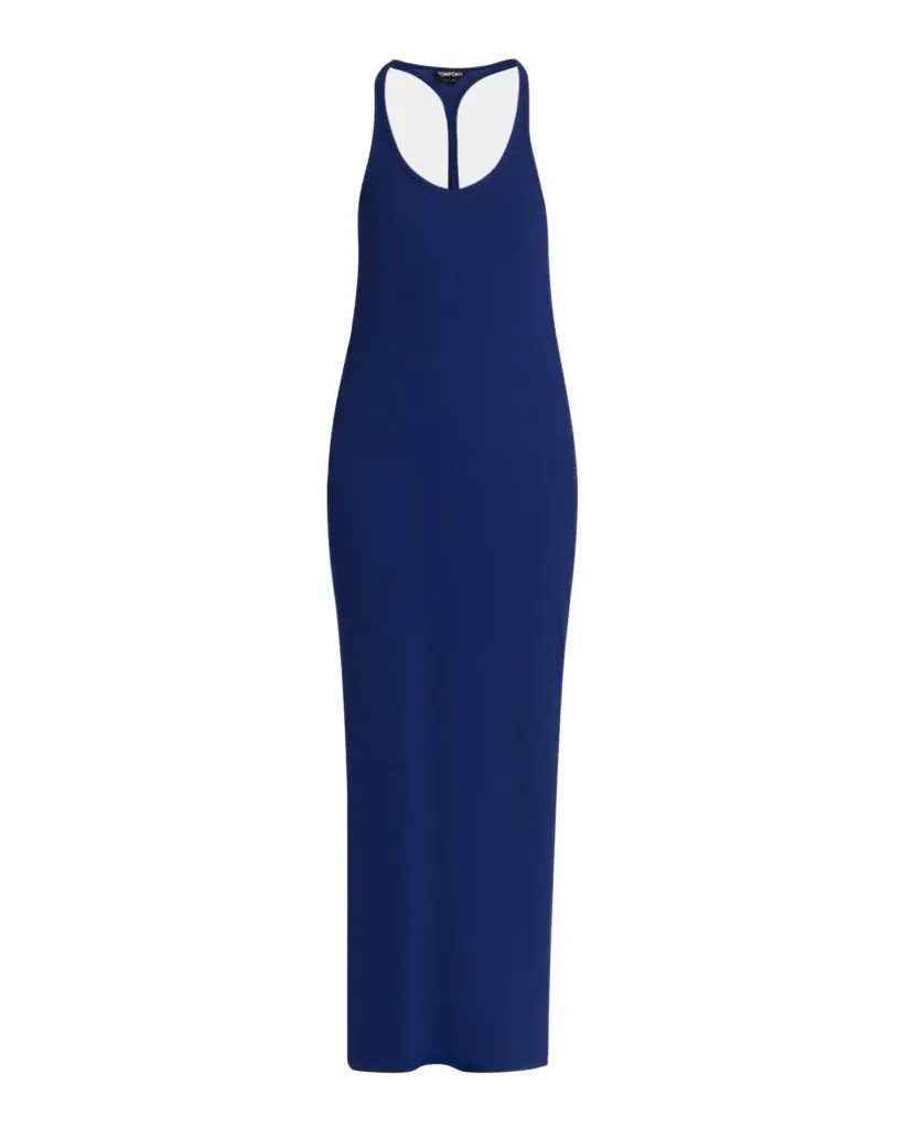 TOM FORD Ribbed Knit Racerback Midi Tank Dress