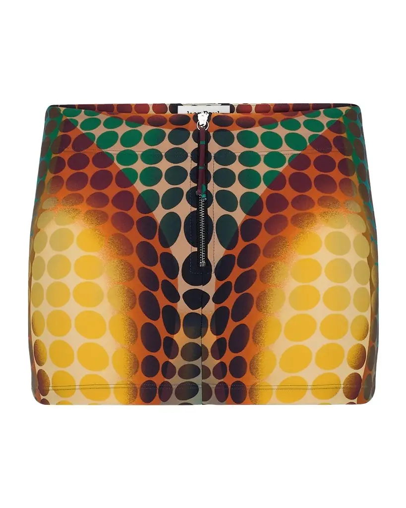 Jean Paul Gaultier Re-Edition Dot Bikini Zip-Front Mini Skirt