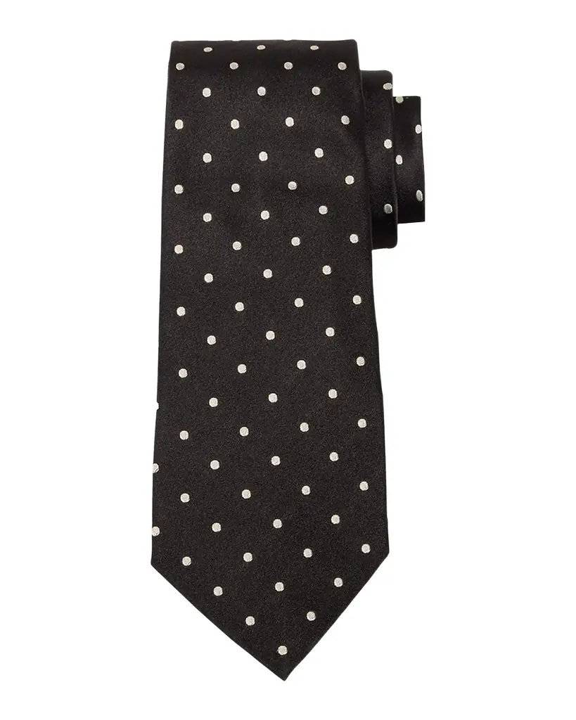 Ralph Lauren Purple Label Polka-Dot Silk Satin Tie