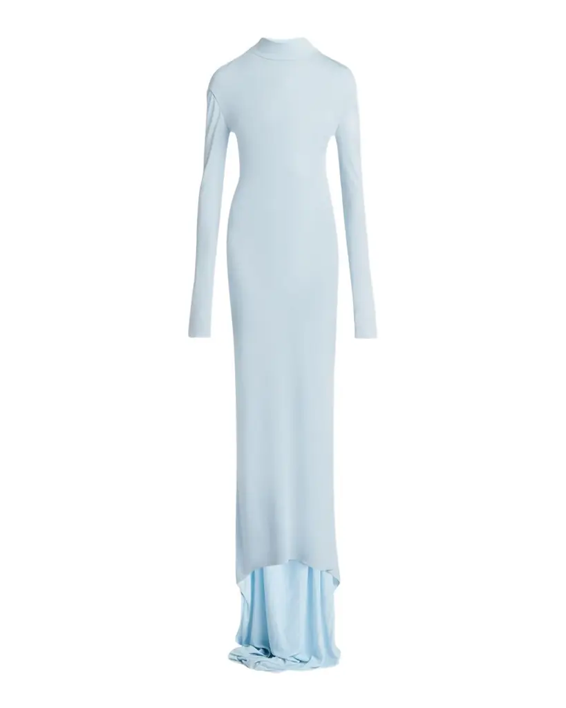 TOM FORD Long-Sleeve Twisted Open-Back Crepe Jersey Gown