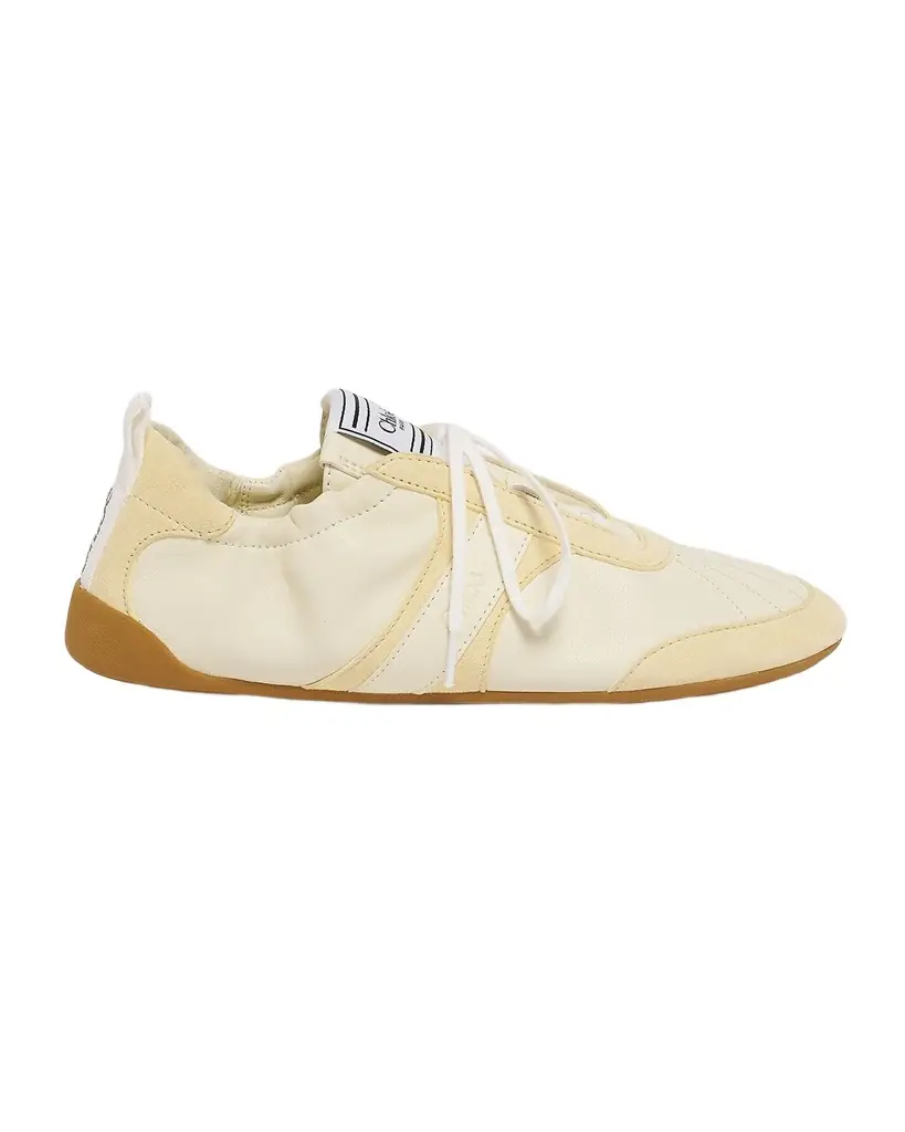 Chloe Kick Mixed Leather Low-Top Sneakers