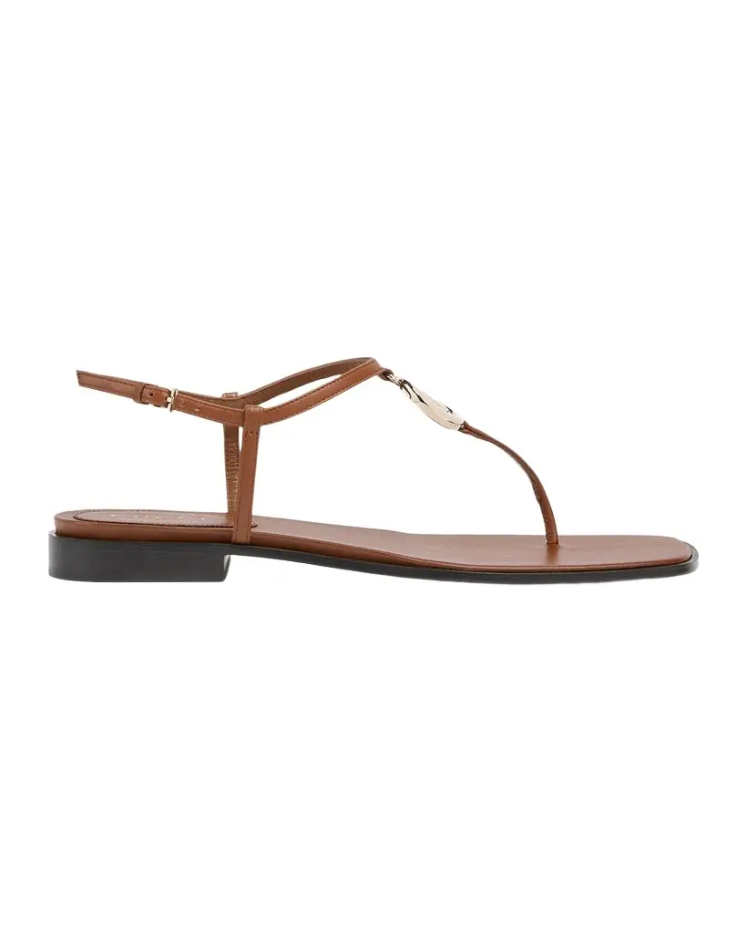 Gucci GG Marmont Leather Thong Sandals