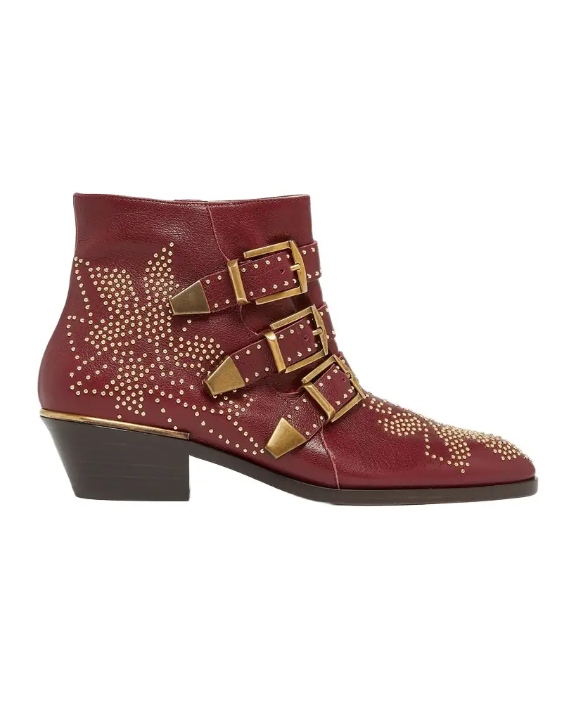 Chloe 40mm Susanna Studded Leather Ankle Booties