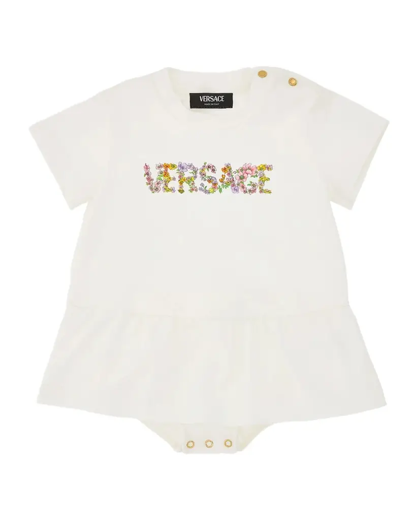 Versace Girl 's Stretch Jersey Romper Dress, Size 1M-18M