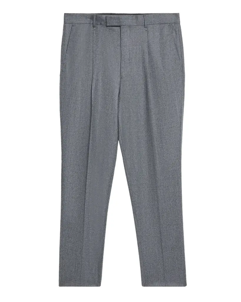 ZEGNA Men 's Wool Flannel Pleated Tapered Fit Trousers