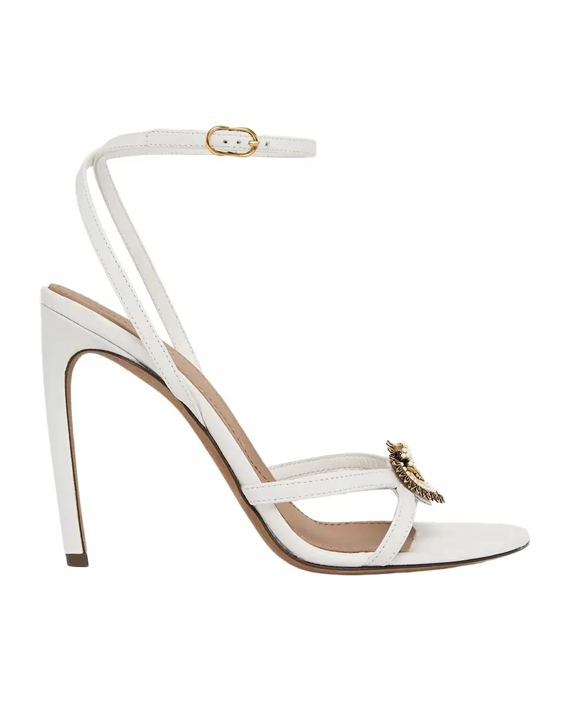 Dolce & Gabbana 105mm DG Heart Strappy Leather Sandals