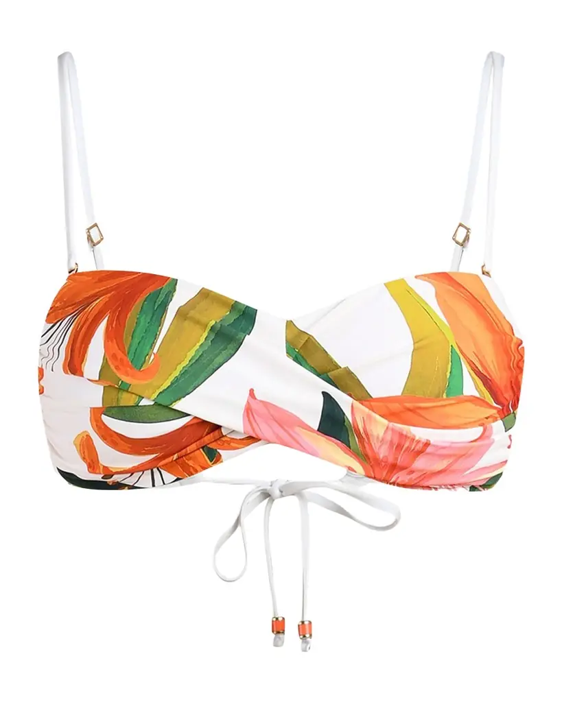 La Blanca Jungle Blossoms Bandeau Bikini Top