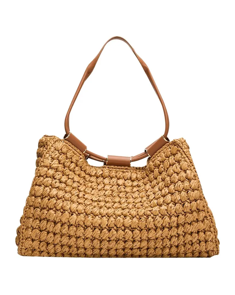 Giorgio Armani Medium Raffia Shopping Tote Bag