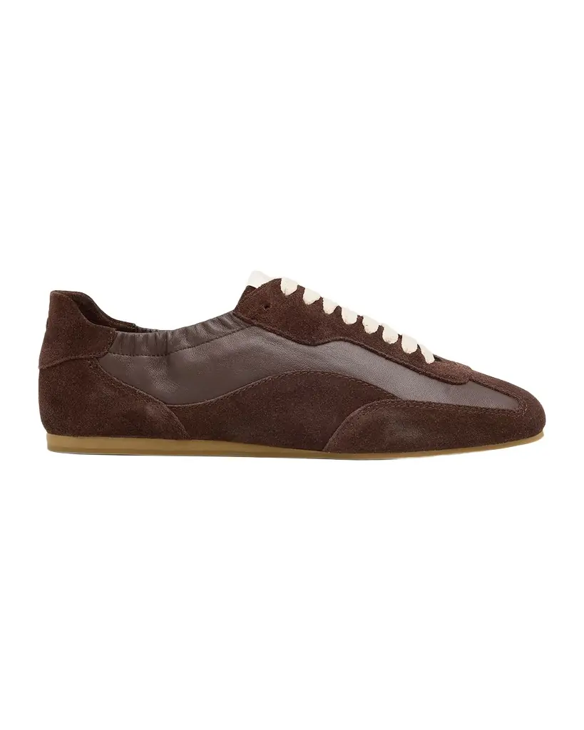 SIMKHAI Georgie Suede and Leather Low-Top Sneakers