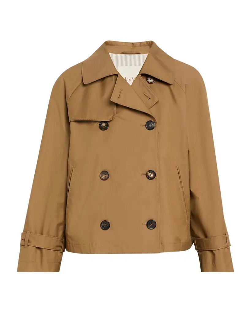 Max Mara Short Water-Repellent Twill Trench Coat