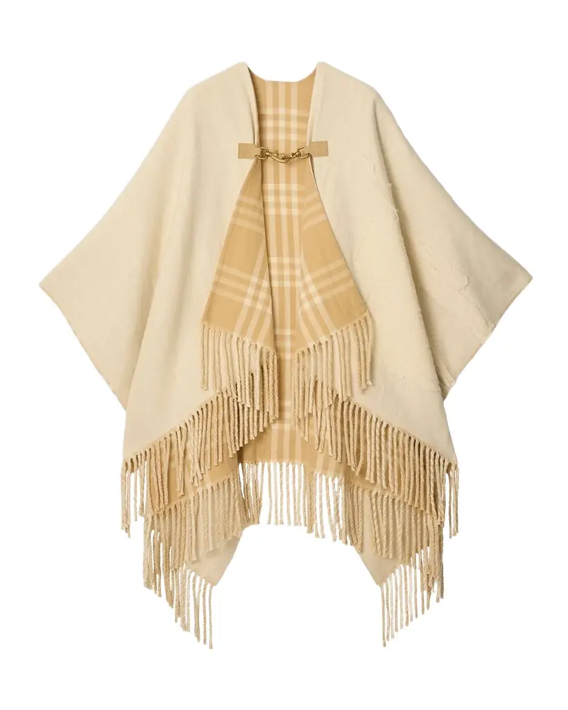 Burberry EKD Fil Coupé Wool Cape