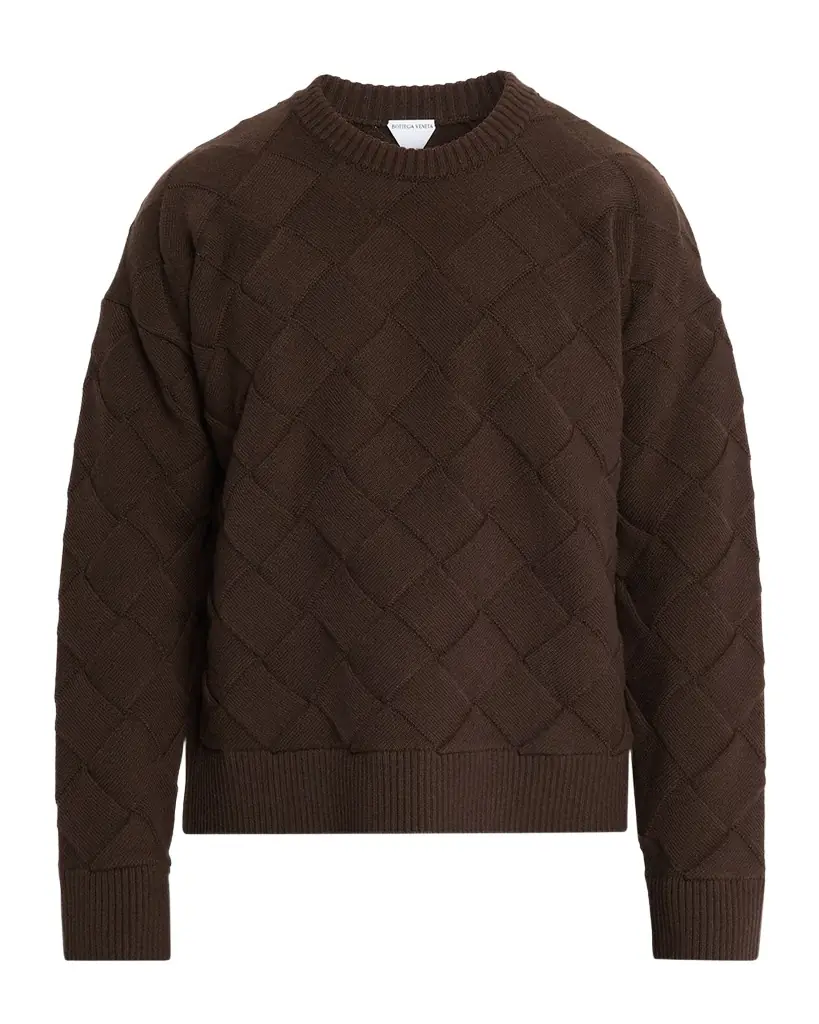 Bottega Veneta Men 's Intrecciato Wool Knit Crewneck Sweater