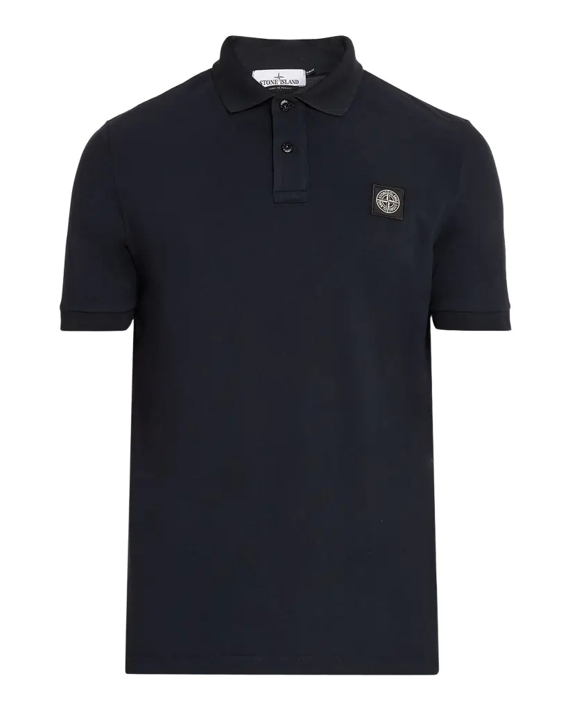 Stone Island Men 's Cotton-Stretch Compass Badge Polo Shirt