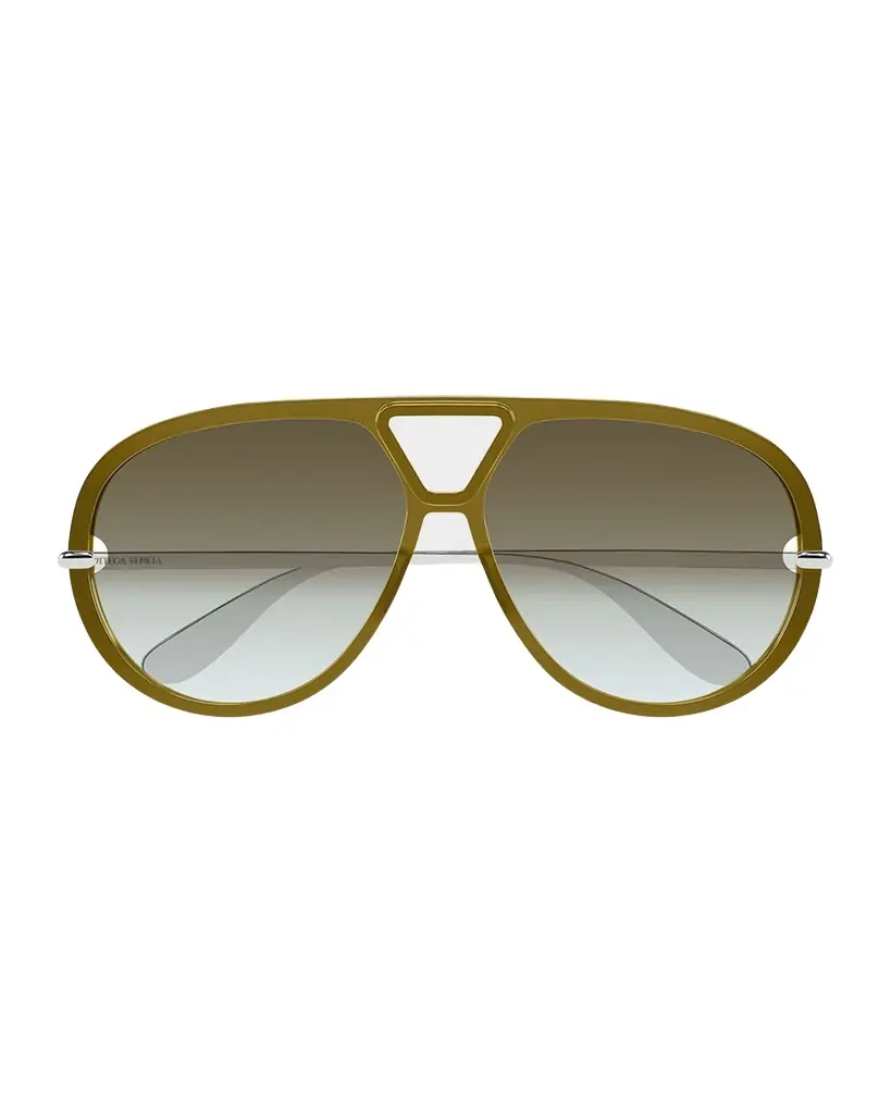 Bottega Veneta 63mm Acetate & metal Aviator Sunglasses
