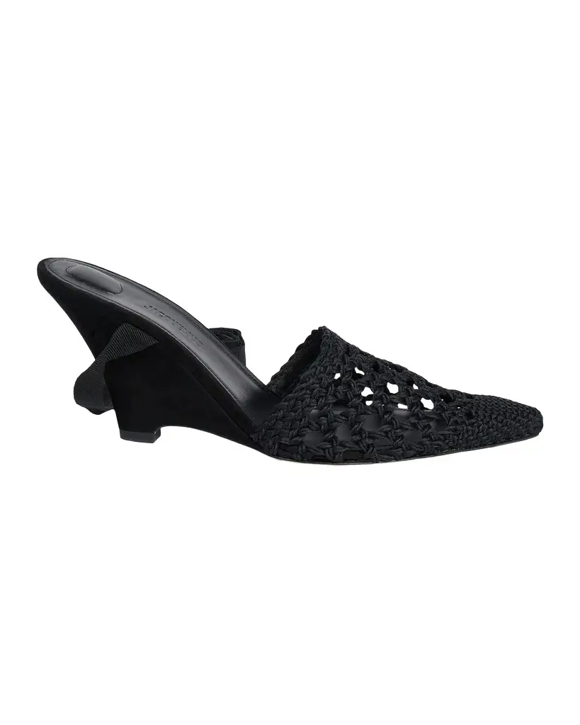 Jacquemus 80mm Les Espadrilles Ankle-Tie Wedge Mules