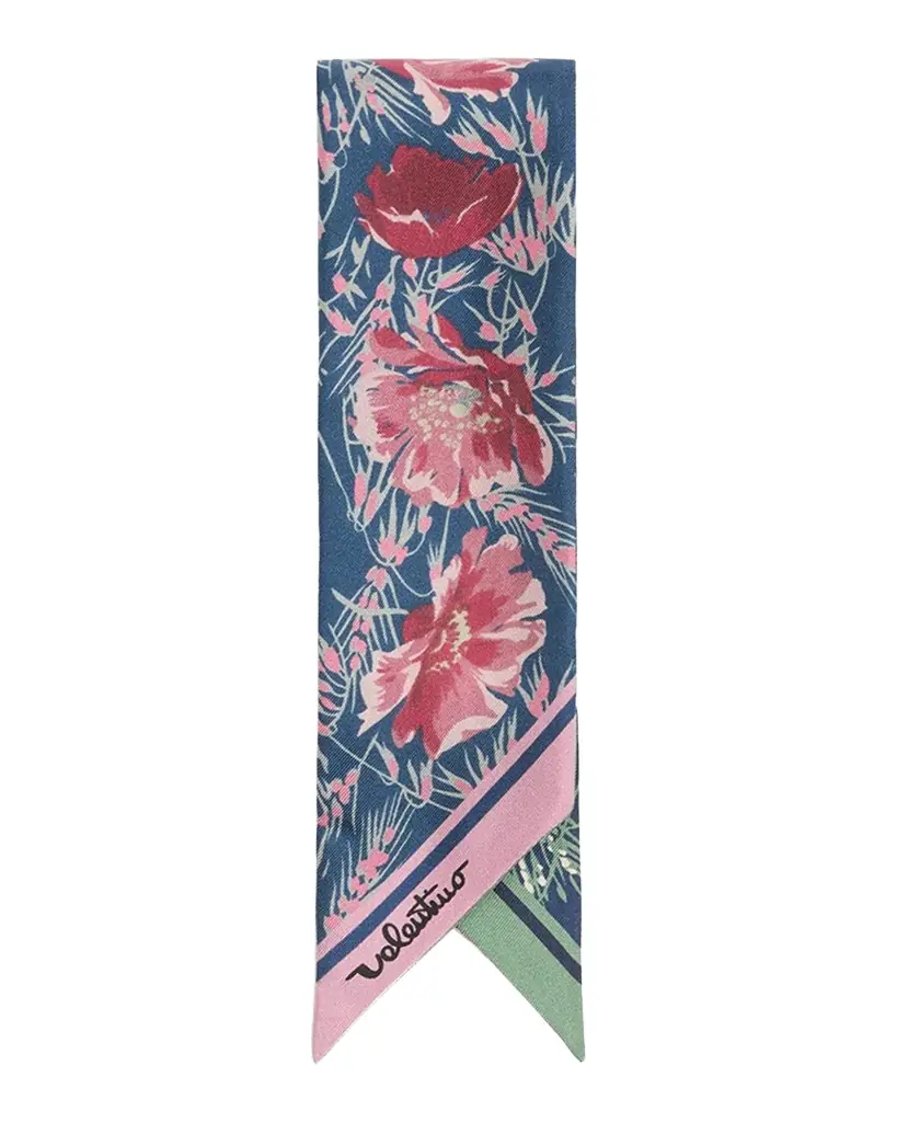 Valentino Garavani Apres L 'Hiver Poppies Silk Bandeau Scarf