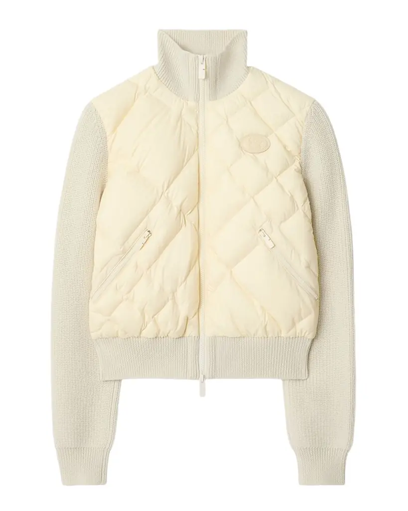 Burberry Kelsey Quilted Knit Combo Jacket