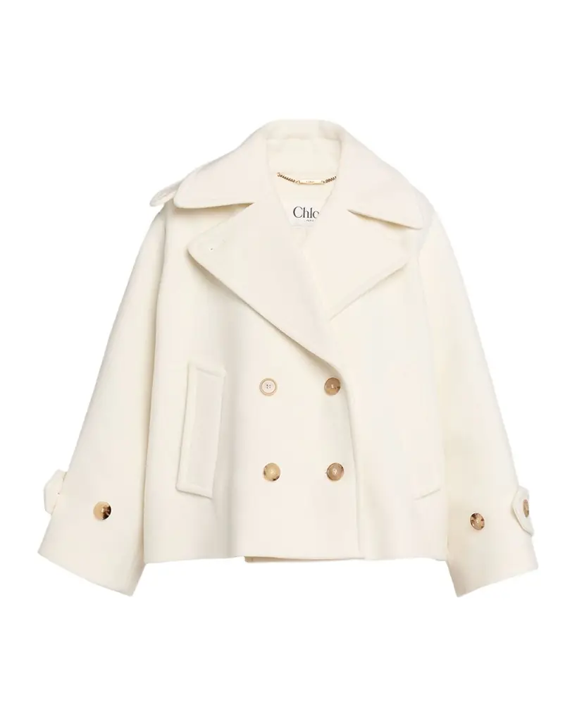 Chloe Double-Breasted Wool Peacoat