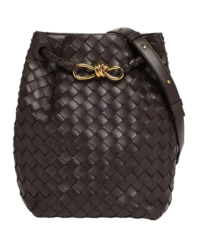 Bottega Veneta Nappa Leather Crossbody Bucket Bag
