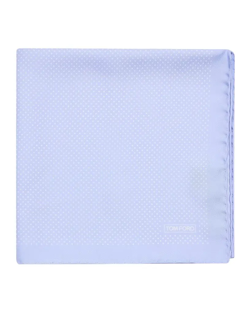 TOM FORD Men 's Micro Polka Dot Silk Pocket Square