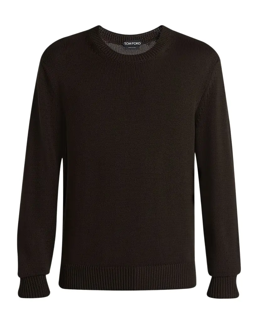 TOM FORD Men 's Cotton and Silk Knit Crewneck Sweater